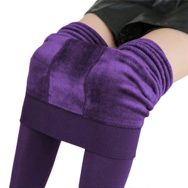 Cozy high-waist women's thermal leggings, fleece-lined for warmth & ultimate winter comfort.