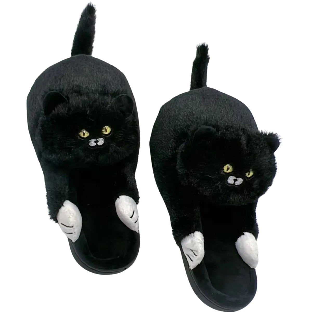 Cute women's hugging cat slippers in a cozy design. Animal-themed indoor shoes with cloud-like comfort & memory foam.
