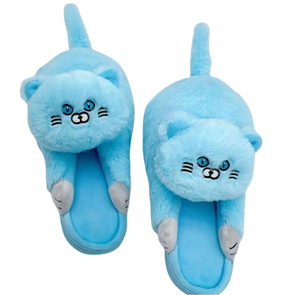 Gift for her: Cozy women's hugging cat slippers. Cloud-like comfort & cute animal design, perfect memory foam indoor footwear.