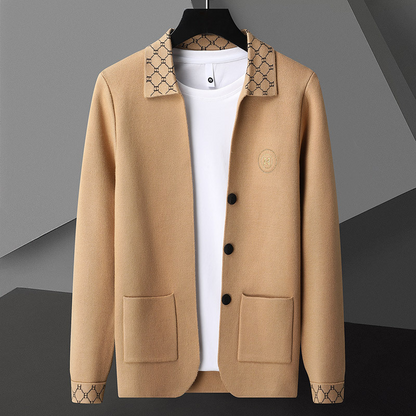 Women's cozy knit cardigan sweater in a rich brown, perfect for elegant winter layering and comfort.
