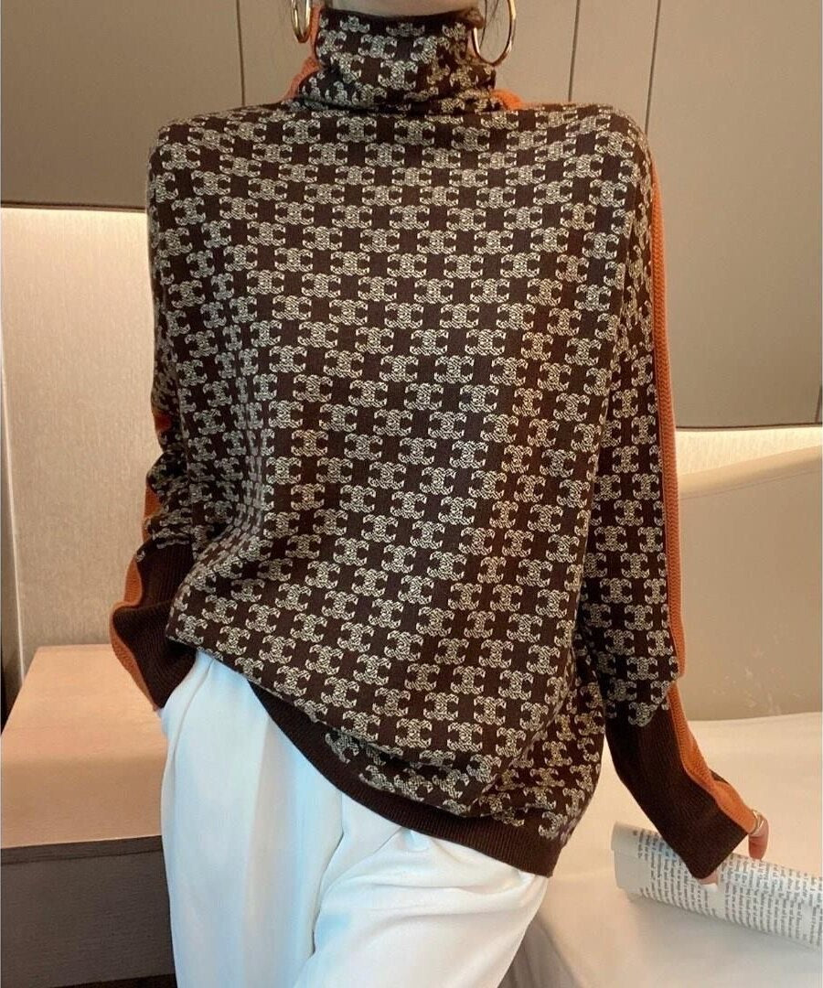 Elegant women's turtleneck sweater, a versatile cozy knit for stylish fall outfits and comfortable winter wear.