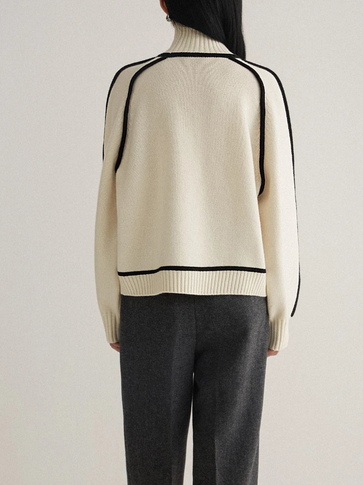 Stylish women's knit turtleneck, perfect for office casual & everyday elegance. Cozy fall fashion.