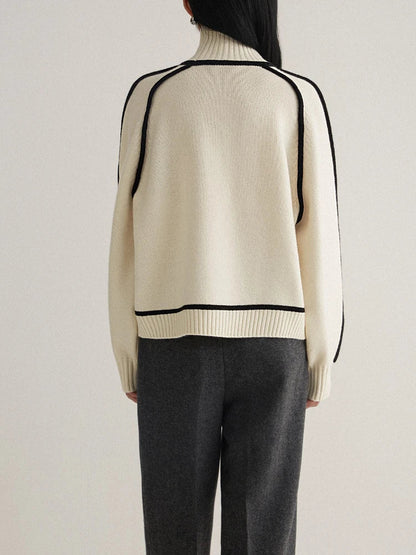 Stylish women's knit turtleneck, perfect for office casual & everyday elegance. Cozy fall fashion.