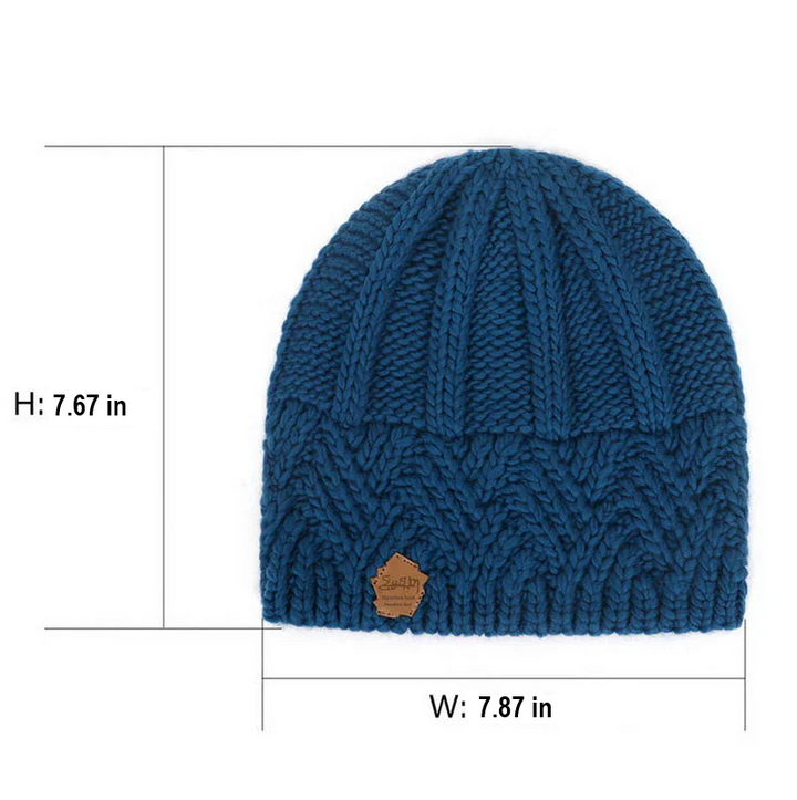 Elegant knitted beanie for women. A soft, warm, and cozy hat, ideal for winter fashion.