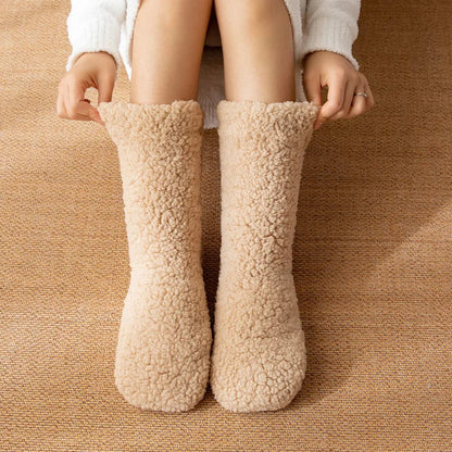 Soft non-slip women's slipper socks for safe and cozy indoor wear. Perfect for cold floors.