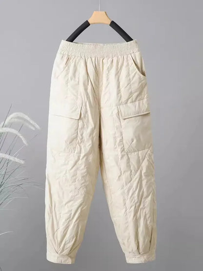 Women's cozy quilted jogger pants, ideal for ultimate comfort, lounge wear, and fall/winter casual style.