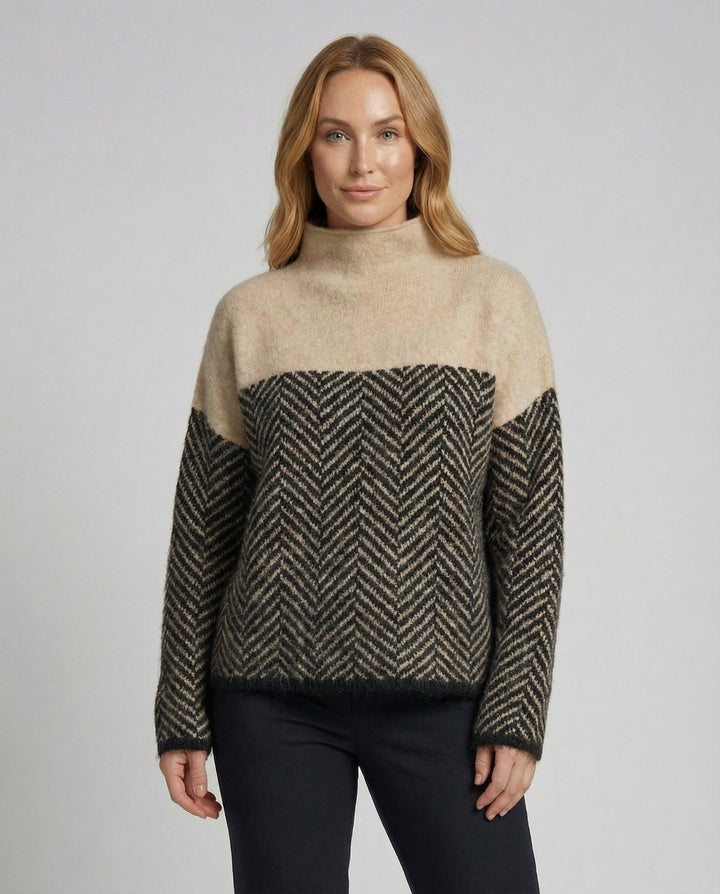 Elegant women's turtleneck sweater, ideal for casual wear, office style, or cozy winter fashion.