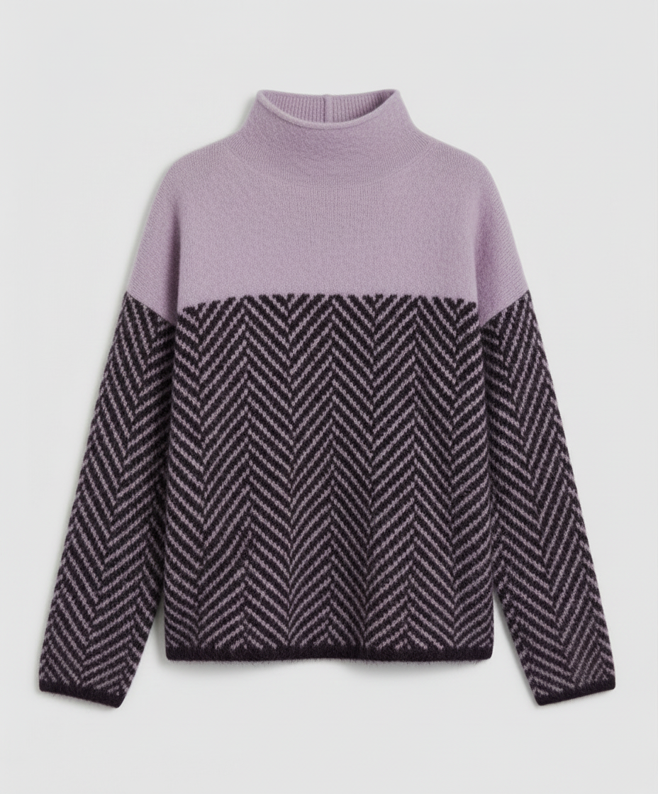 Versatile women's turtleneck sweater, a cozy textured knit perfect for casual, office, or elegant wear.