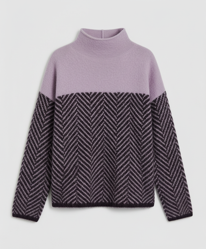 Versatile women's turtleneck sweater, a cozy textured knit perfect for casual, office, or elegant wear.
