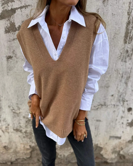 Women's cozy V-neck knitted cardigan, perfect for fall layering. Soft, comfortable, and stylish for everyday wear.