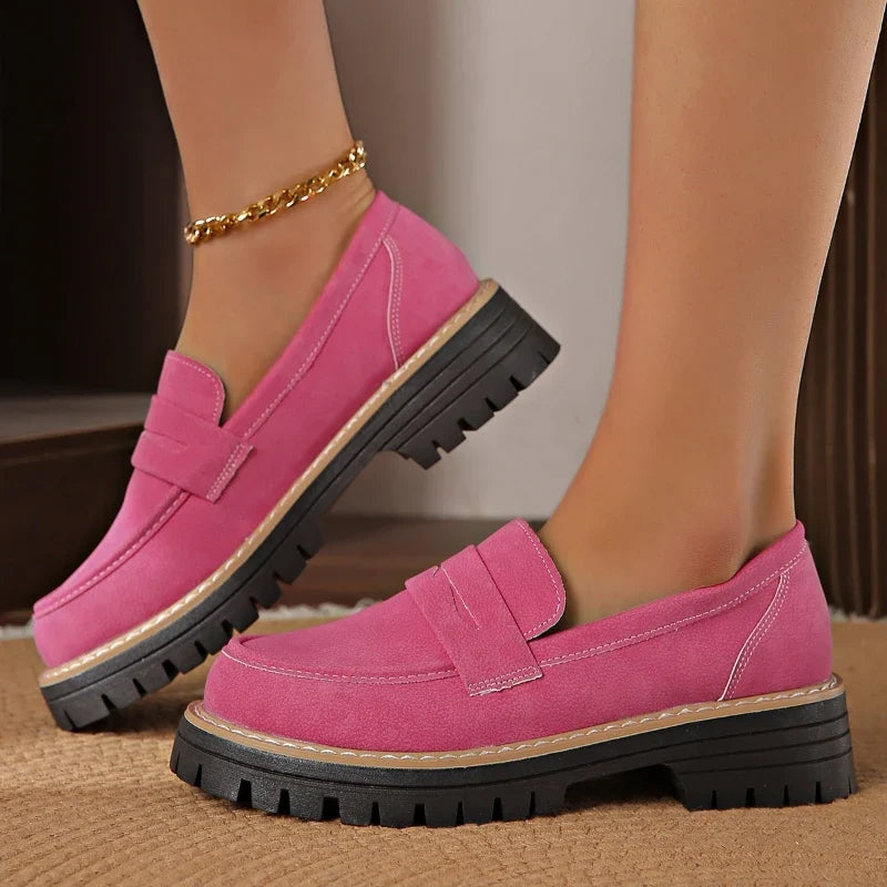 Women's platform loafers with superior cushioning & orthopedic support for comfortable daily slip-on wear.