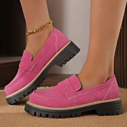 Women's platform loafers with superior cushioning & orthopedic support for comfortable daily slip-on wear.