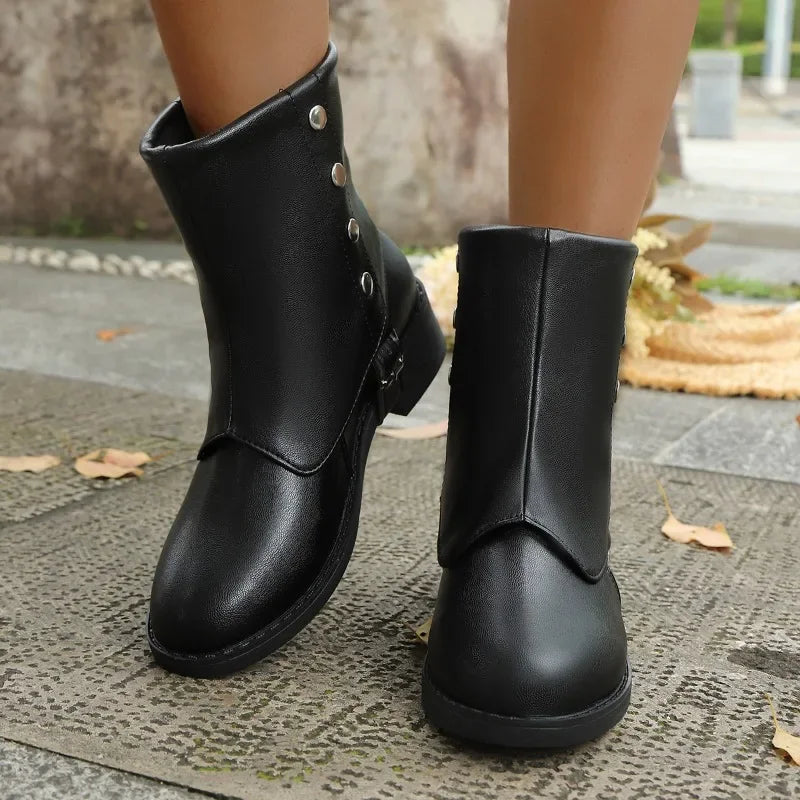 Dark brown women's versatile ankle boots, offering orthopedic support & shock absorbing comfort.