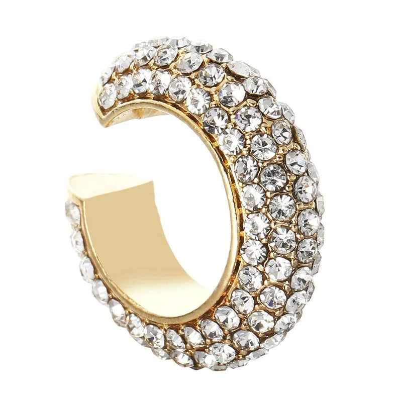 Versatile no-piercing ear cuff, dazzling pavé crystal women's accessory for any occasion.