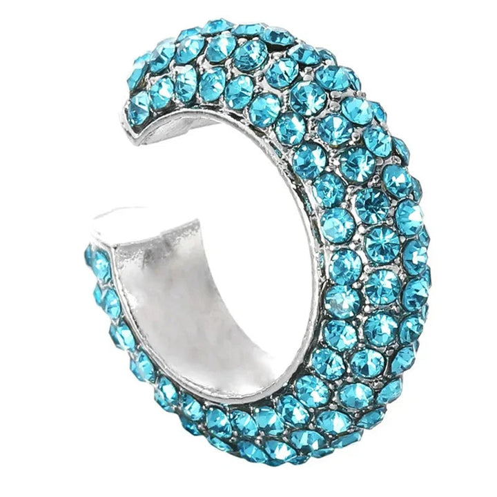Modern design no-piercing ear cuff, featuring dazzling pavé crystals. Stylish women's accessory.