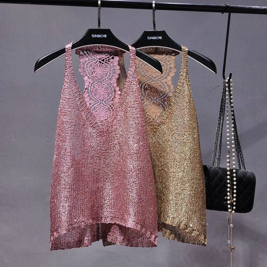 Women's dazzling sequin glamour top, perfect for party wear & night out. Stylish sparkly evening fashion.