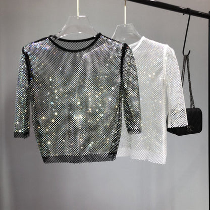 Women's dazzling shimmer party top, perfect for evening wear & festive style.