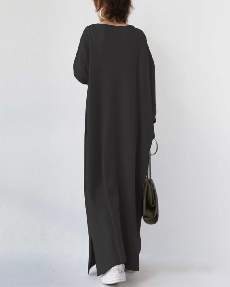Warm & comfortable Women's Devina long sleeve maxi dress, a stylish choice for winter and casual chic.