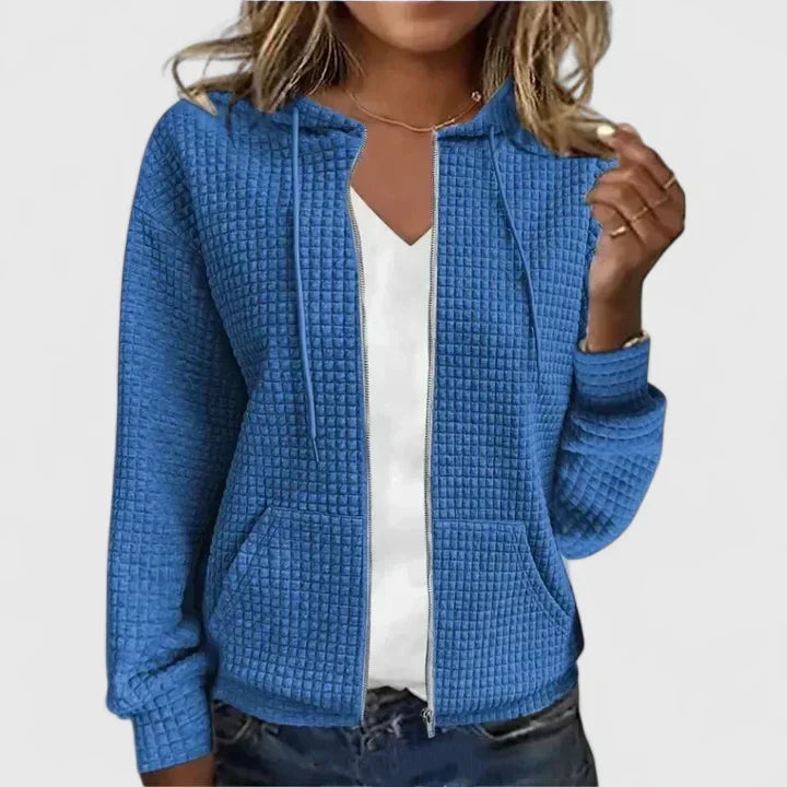 Women's draped open front cardigan in chic black, perfect for elegant layering & versatile fashion.
