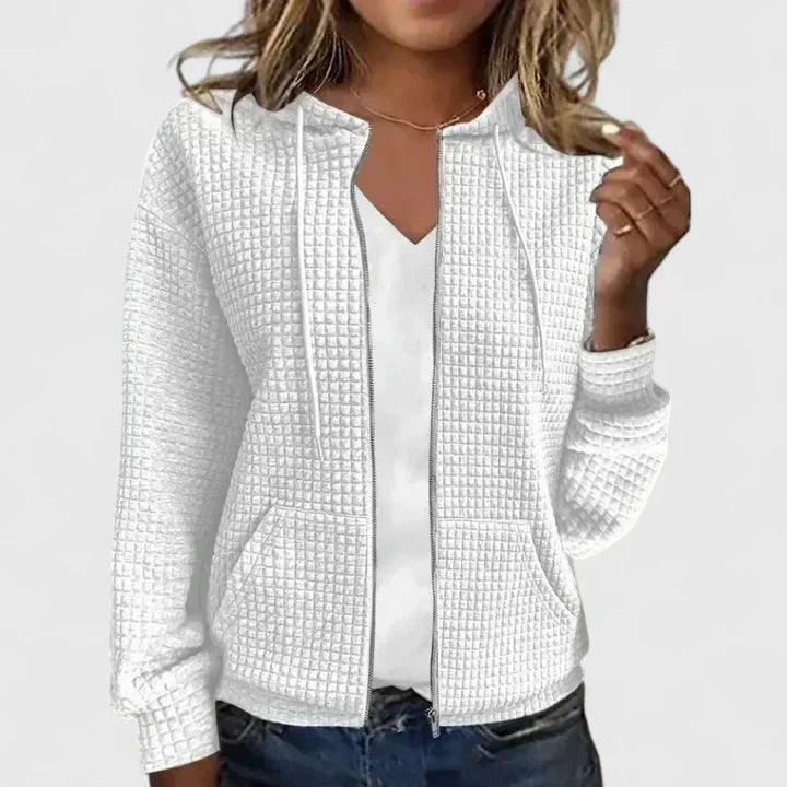 Fashionable women's draped open front cardigan, a comfortable long sleeve outerwear for chic layering.