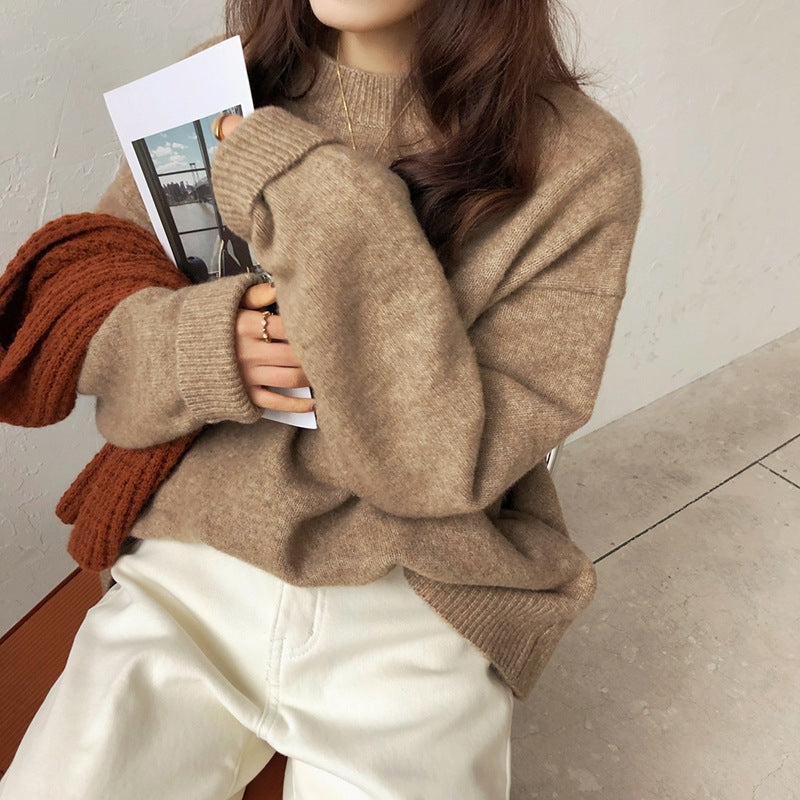 Stylish women's drop shoulder pullover, perfect casual sweater for autumn & winter fashion.
