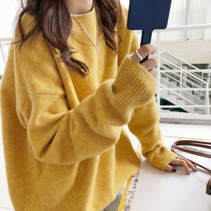 Durable women's drop shoulder long sleeve pullover, comfortable and chic winter apparel.
