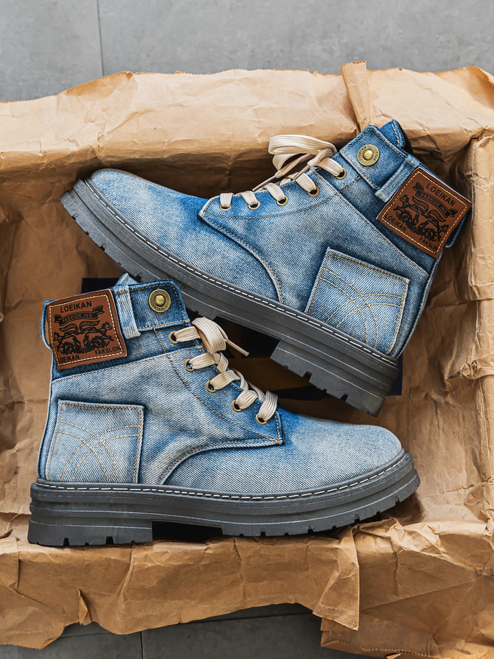 Women's durable high-cut street boots for rugged everyday wear. Comfortable, anti-slip design for urban style.