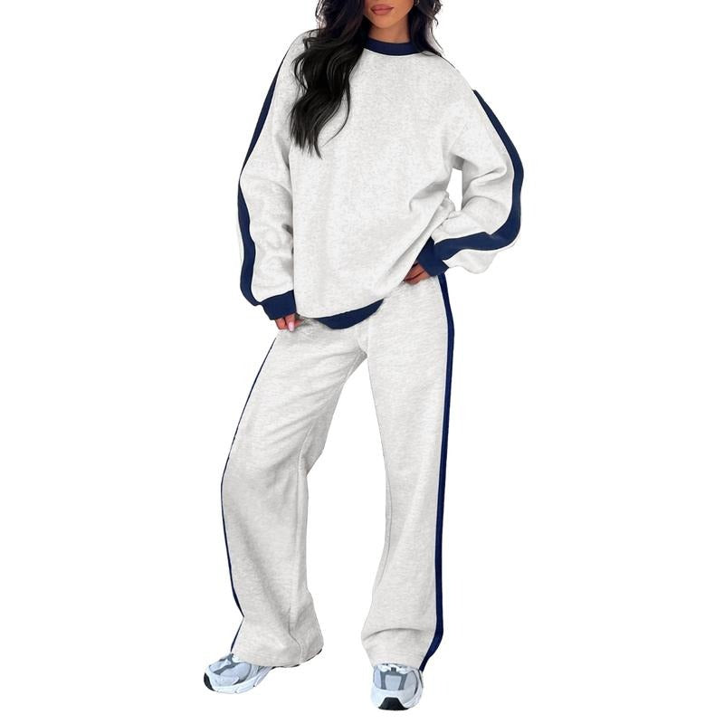 Stylish women's athleisure lounge set in cotton blend, offering comfort and a chic casual look.
