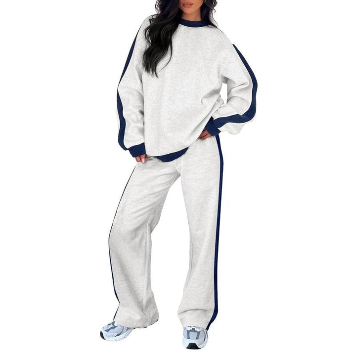 Stylish women's athleisure lounge set in cotton blend, offering comfort and a chic casual look.