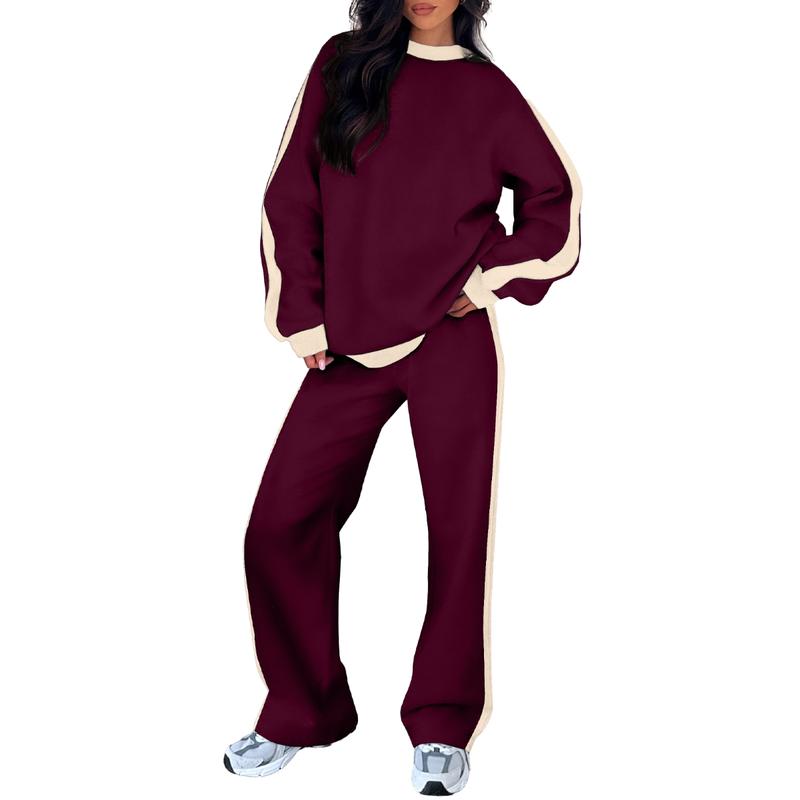 Elegant women's wide-leg cotton blend lounge set, perfect for a comfortable and chic everyday aesthetic.