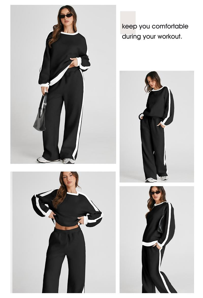 Modern women's two-piece lounge set in soft cotton blend, combining comfort with a sophisticated chic look.