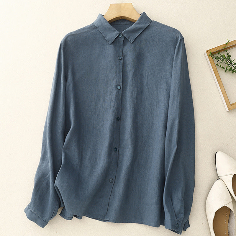 Elegant pink women's button-down shirt. Versatile long sleeve top for chic spring & summer outfits.