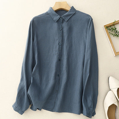 Elegant pink women's button-down shirt. Versatile long sleeve top for chic spring & summer outfits.