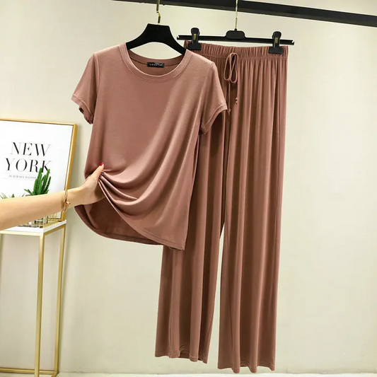 Women's Effortless Flow Lounge Set in a relaxed fit for ultimate comfort and everyday casual wear.