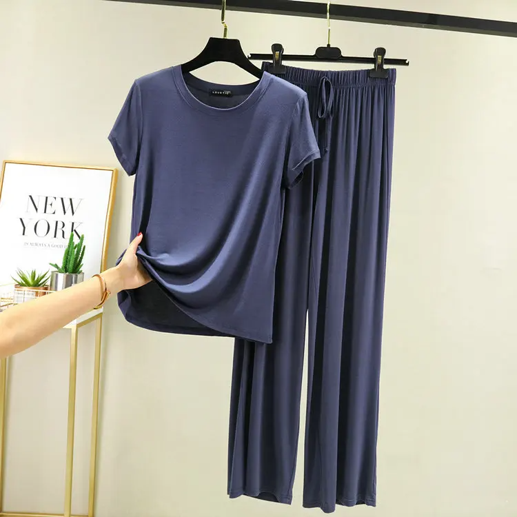 Effortless Flow women's lounge set, featuring a relaxed fit top & bottoms for maximum comfort and style.