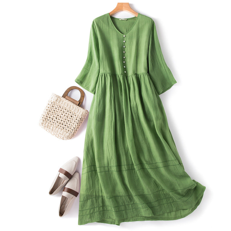 Women's effortless flowy summer dress, perfect for casual day wear or an elegant party, sleeveless and comfortable.