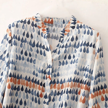 Unique hand-dipped women's blouse with an effortless, relaxed fit. Perfect casual or elegant top for summer & spring.