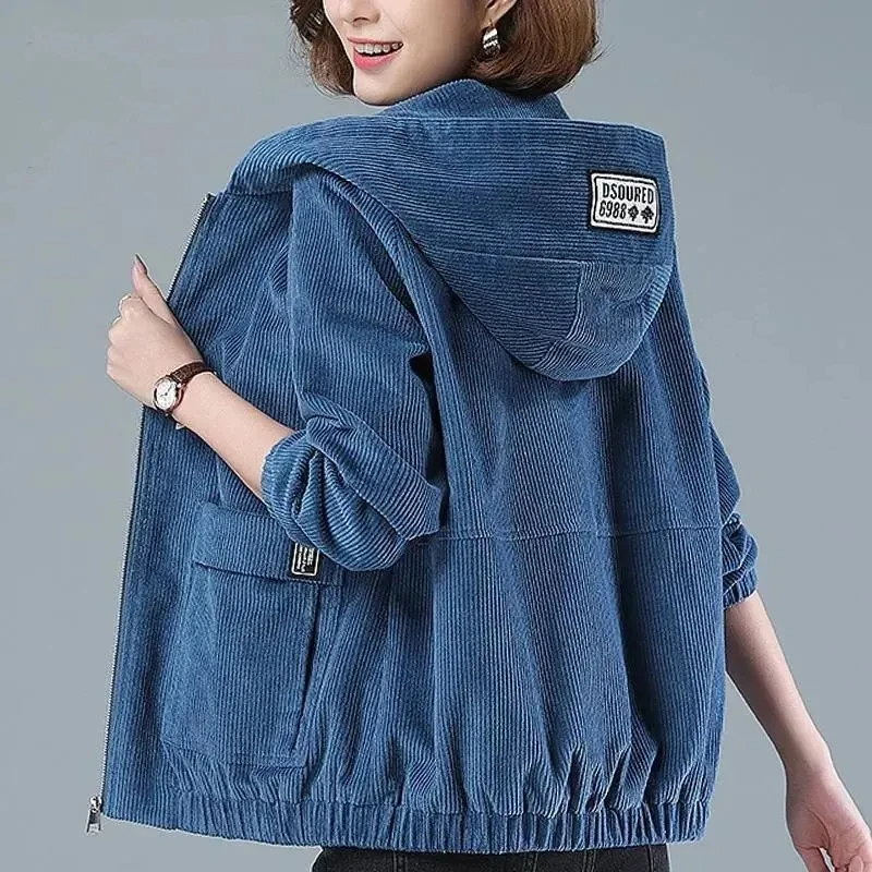 All-season women's layering hooded jacket, a lightweight and relaxed fit outerwear essential for versatile style.