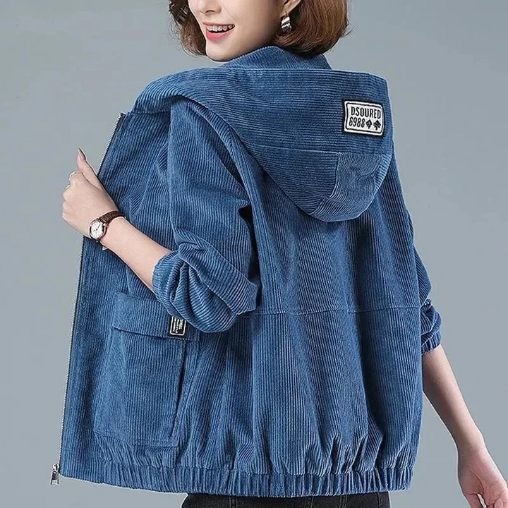 All-season women's layering hooded jacket, a lightweight and relaxed fit outerwear essential for versatile style.