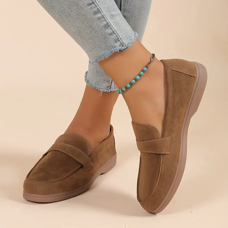 Elegant blue women's dress loafers, featuring anti-slip soles and a cushioned design for ultimate comfort.