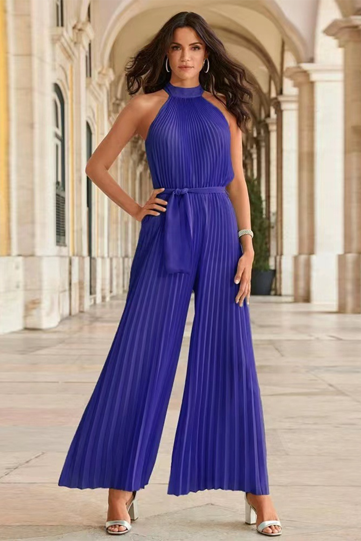 Women's Effortless Pleated Jumpsuit. Stylish & comfortable one-piece for versatile fashion.