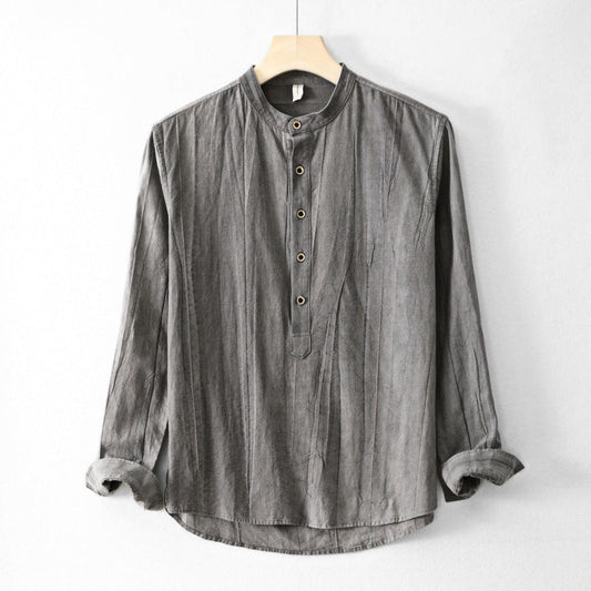 Women's effortless relaxed fit henley shirt. Long sleeve, comfortable, versatile for everyday spring & summer style.