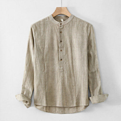 Effortless women's long sleeve henley shirt. Relaxed fit, button neck, solid color for versatile casual fashion.
