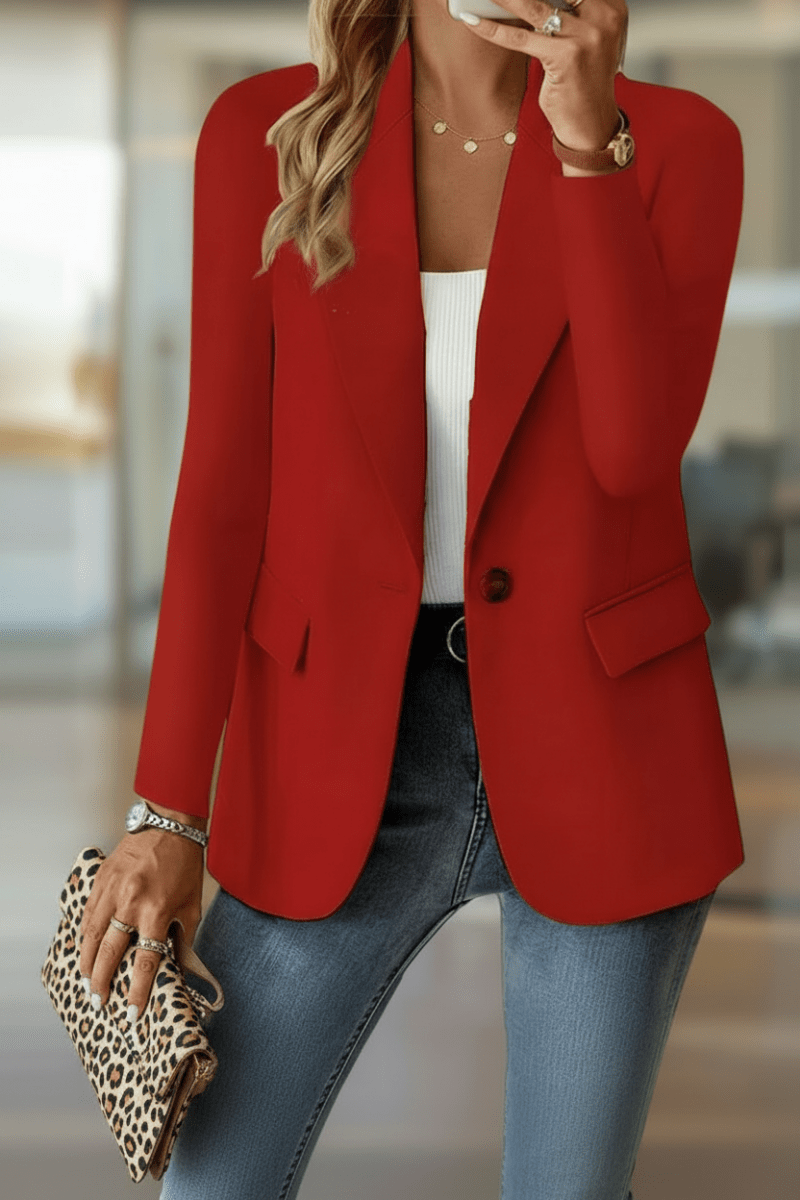 Women's effortless relaxed tailored blazer, perfect for office or chic casual wear.