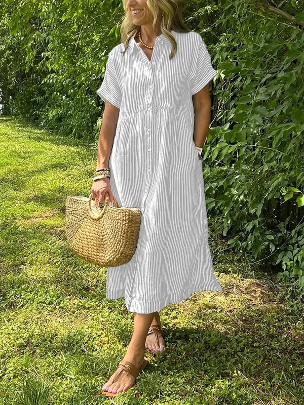 Effortless soft-touch women's maxi shirt dress, perfect for a comfortable & stylish casual day.