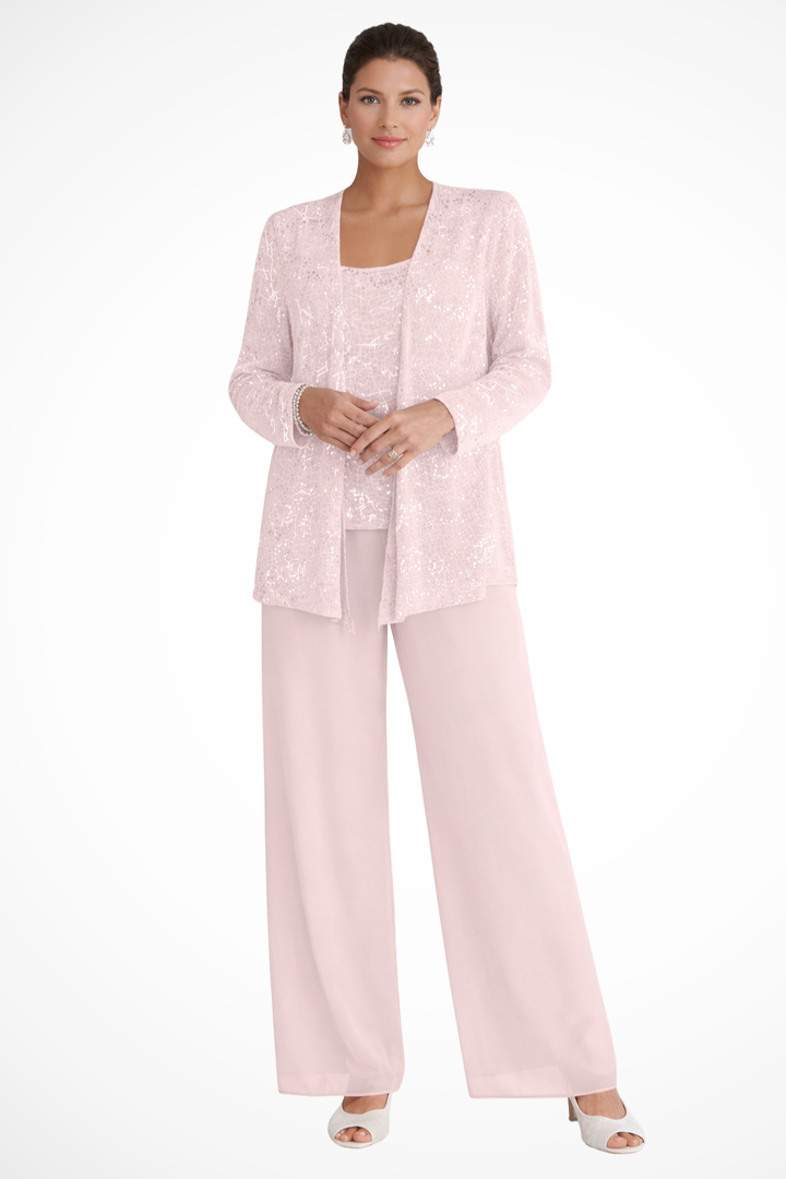 Women's 3-piece formal evening set. Elegant design with a flowing silhouette, ideal for galas.