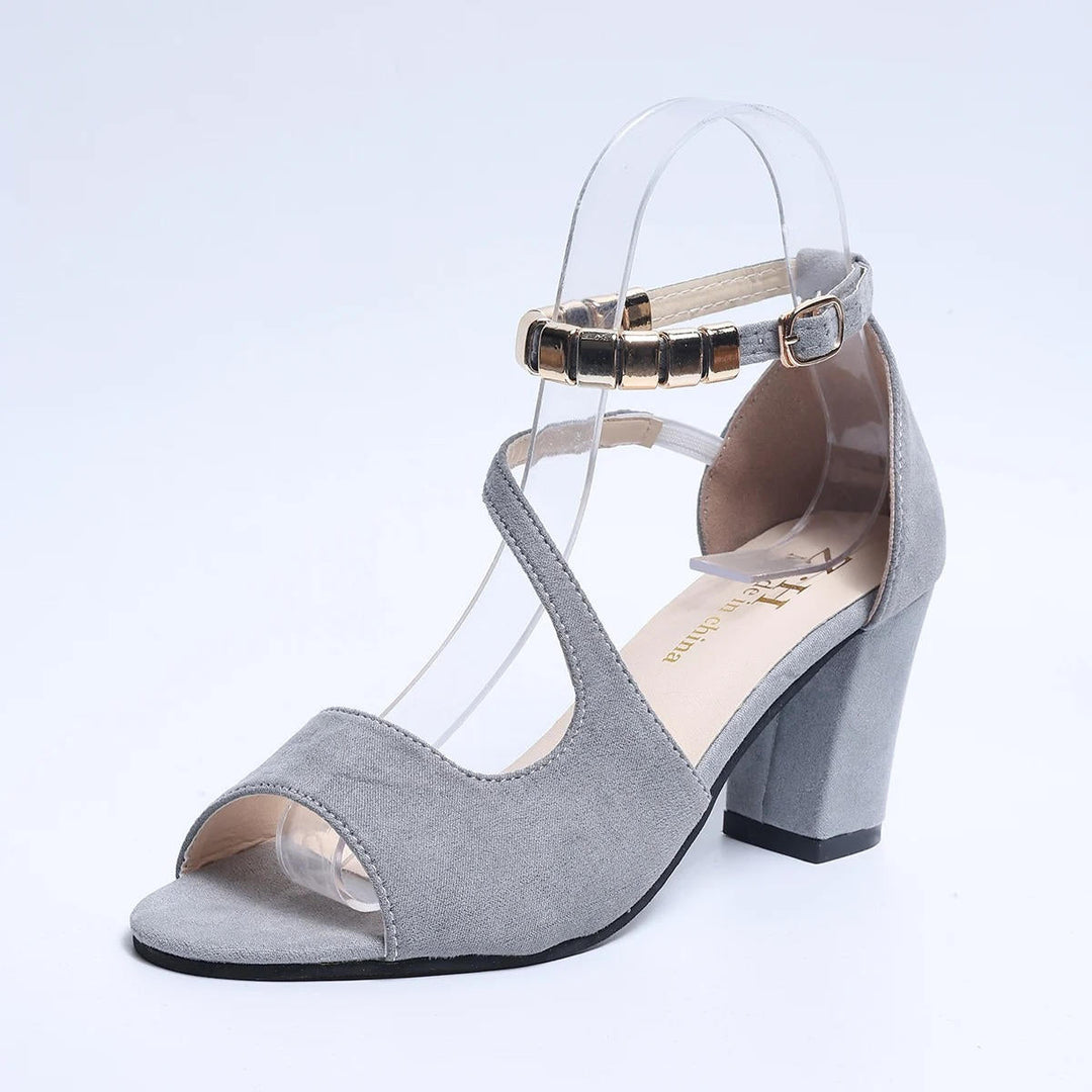 Comfortable women's open toe block heel sandals with a supportive beaded ankle strap for all-day summer wear.