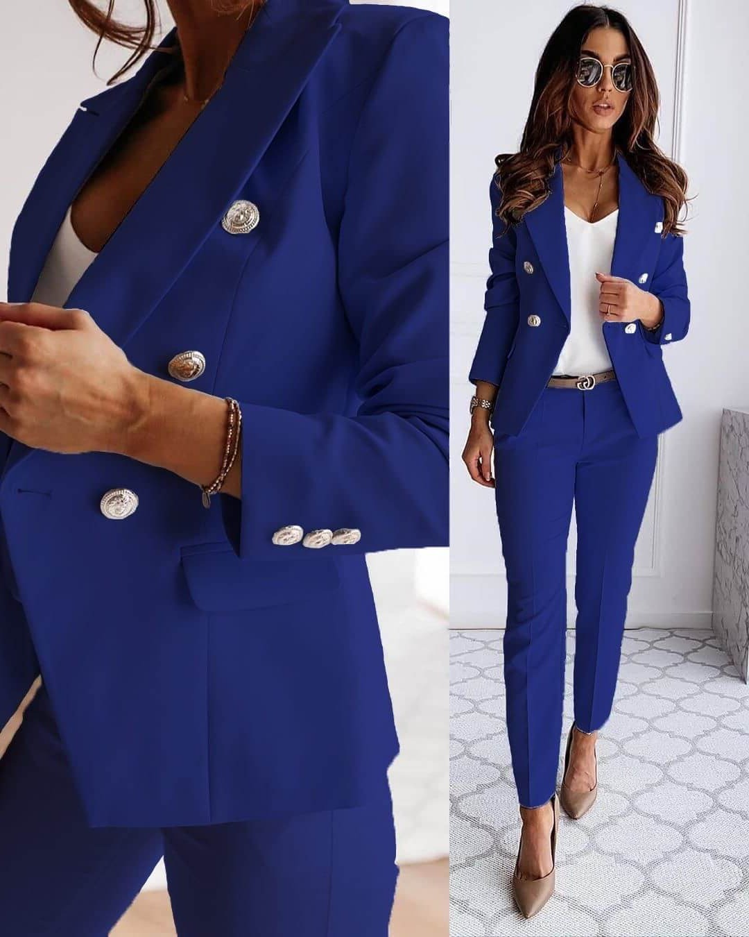 Chic women's coordinated blazer set, a versatile wardrobe essential for timeless style and a polished, sophisticated look.