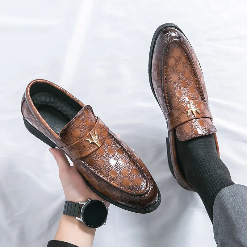 Everyday elegant women's loafers. Check-embossed slip-on design for comfort and style.