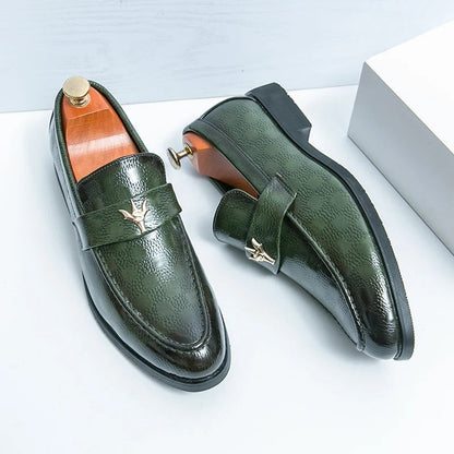 Elegant women's footwear: check-embossed slip-on loafers for sophisticated everyday style.
